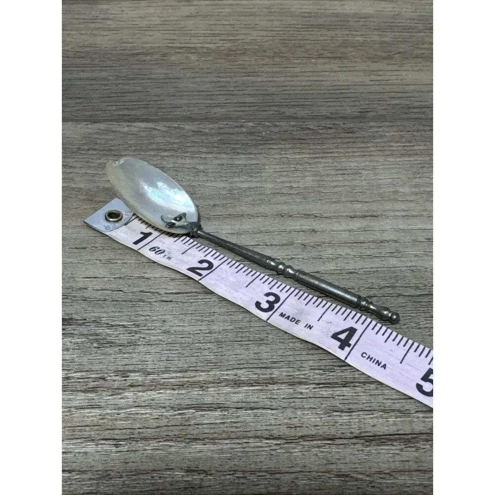 Art Nouveau Tea Spoon – Mother of Pearl Decorative Metal Handle